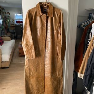 GAP long leather coat